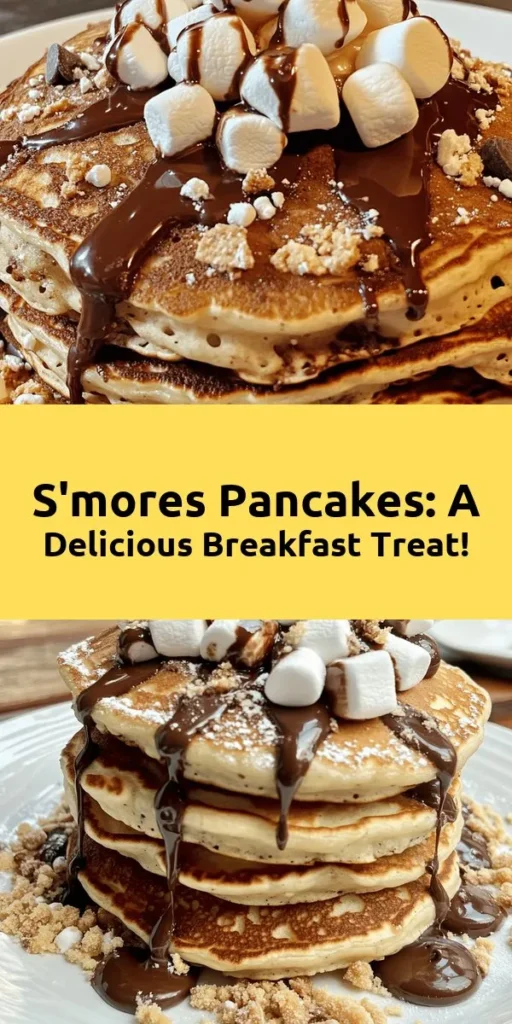 Treat yourself to a sweet breakfast with these S’mores Pancakes! This delightful recipe combines fluffy pancakes with gooey mini marshmallows, rich chocolate chips, and crunchy graham crackers. With simple ingredients and easy-to-follow instructions, you can whip up a stack in no time. Perfect for lazy weekends or special occasions, these pancakes are sure to please the whole family. Don't forget to top them off with extra marshmallows and chocolate for that ultimate s'mores experience!