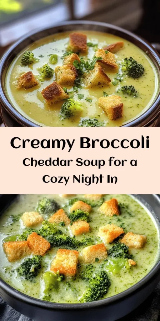 Indulge in this Creamy Broccoli Cheddar Delight, a comforting and flavorful soup that's perfect for any occasion! Made with fresh broccoli, onions, garlic, and rich cheddar cheese, this recipe is easy to follow and ready in just 30 minutes. Enhance the flavor with a touch of Dijon mustard and a hint of cayenne for a little kick. Don’t forget the croutons and parsley for the perfect finishing touch. Warm up with a bowl today!