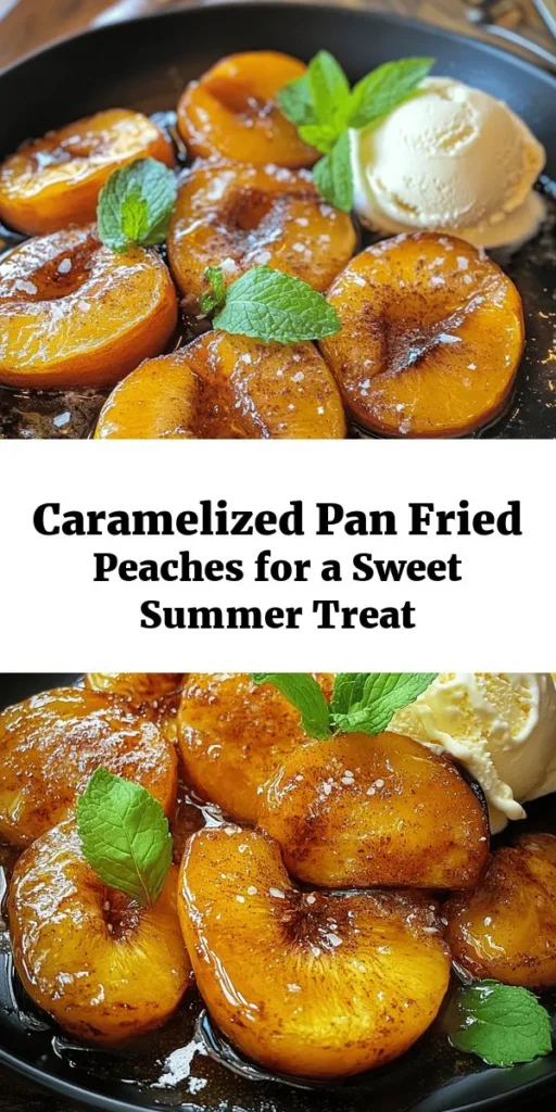 Discover the ultimate summer dessert with these sizzling pan-fried peaches! This quick and easy recipe combines ripe peaches with a delicious brown sugar and cinnamon mixture, creating a sweet, caramelized treat that’s perfect for any occasion. Serve warm with a scoop of vanilla ice cream or yogurt for an indulgent twist, and don’t forget to garnish with fresh mint for a pop of color. Enjoy a taste of summer anytime! 🍑🔥