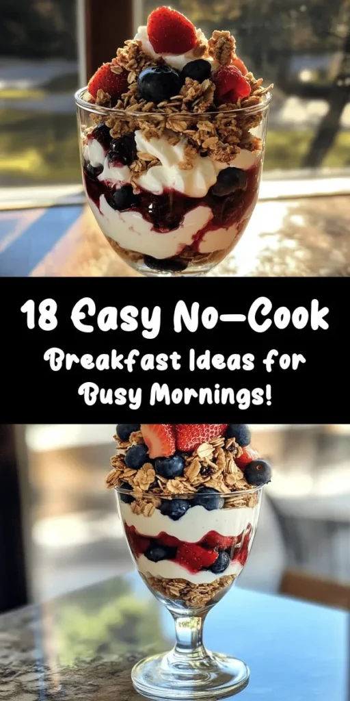 Start your mornings off right with these 18 unique no-cook breakfast recipes! From the refreshing Berry Bliss Parfait to the satisfying Avocado Toast Supreme, each option is full of flavor and nutrition. Whip up easy delights like Peanut Butter Banana Roll-Ups or Overnight Oats Delight in just minutes. Perfect for busy mornings, these delicious ideas will keep you energized. Get inspired and make breakfast your favorite meal of the day!